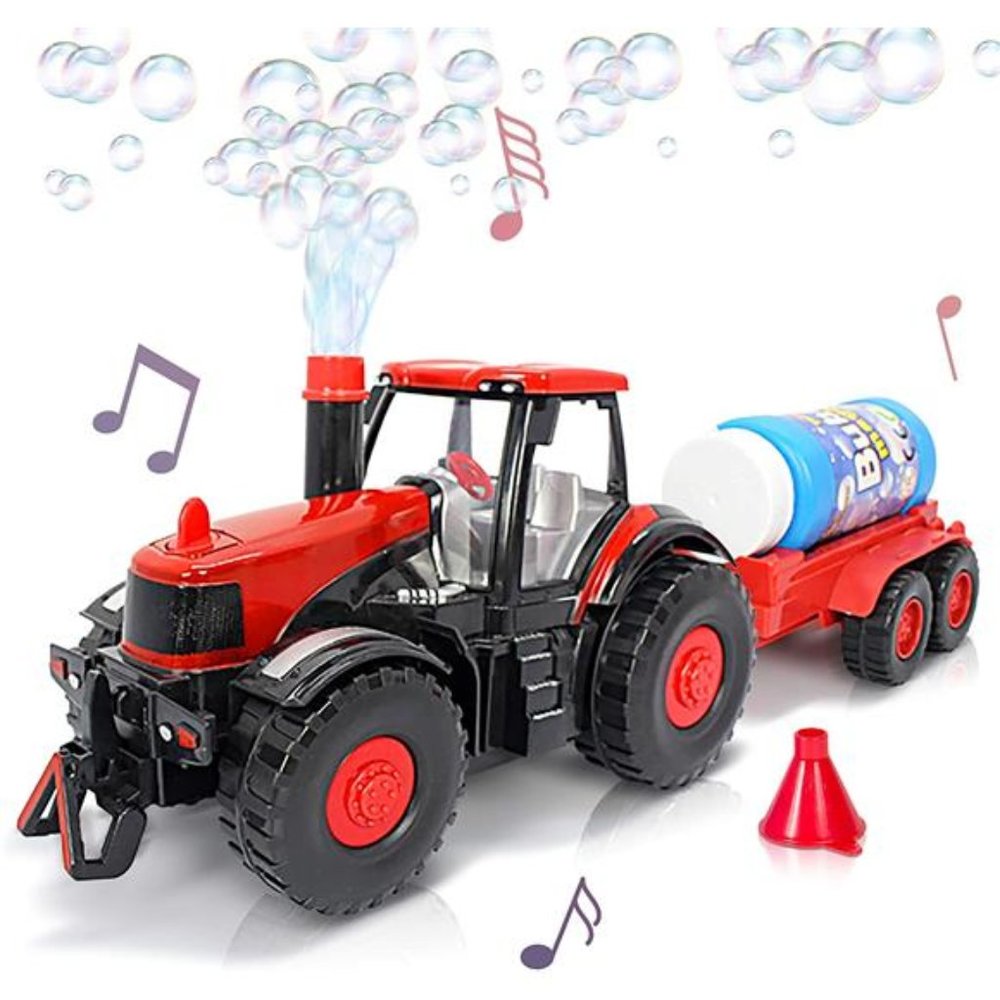 Bump & Go Bubble Blowing Farm Tractor Toy Truck with Lights & Sounds, and Action